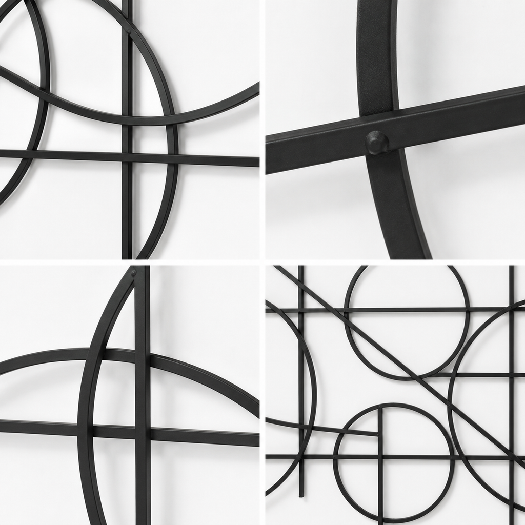 Abstract Black Metal Wall Art