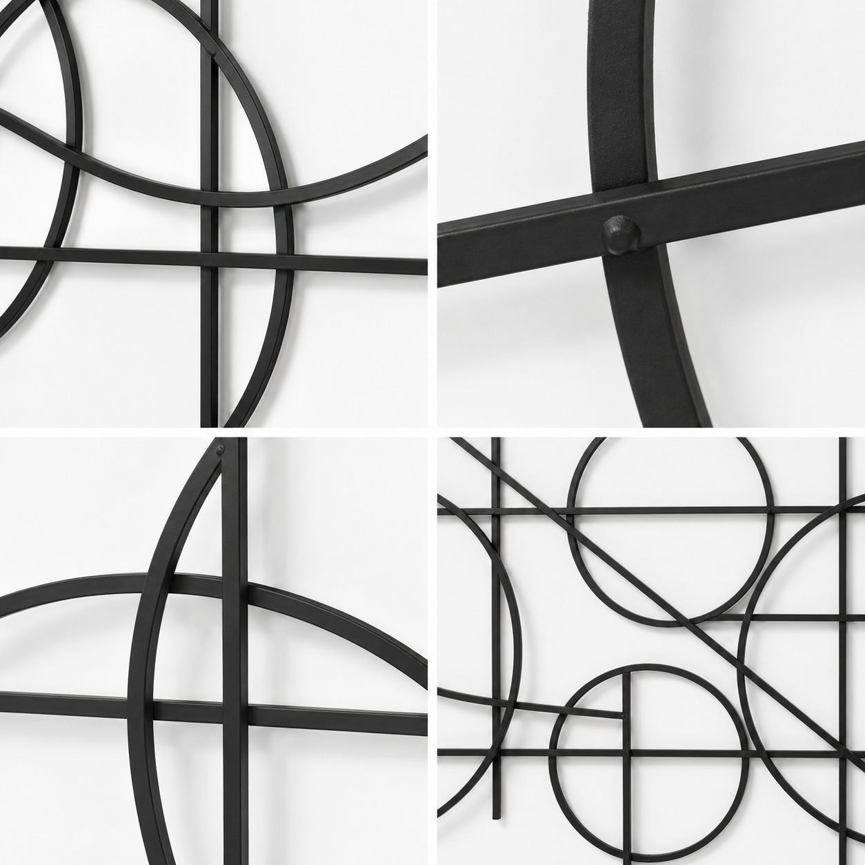 Abstract Black Metal Wall Art