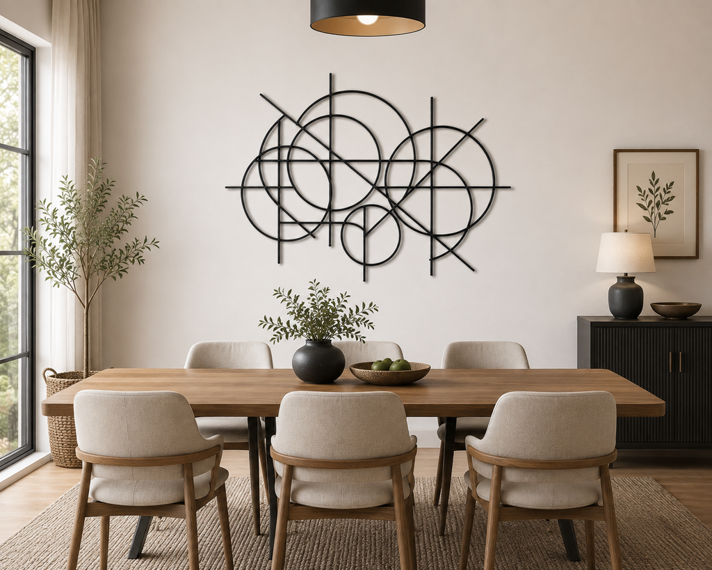 Abstract Black Metal Wall Art