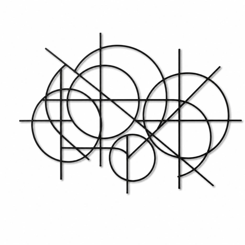 Abstract Black Metal Wall Art
