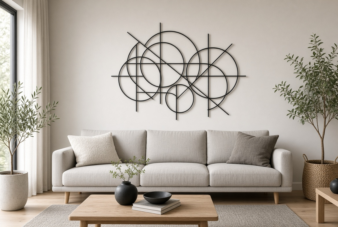 Abstract Black Metal Wall Art