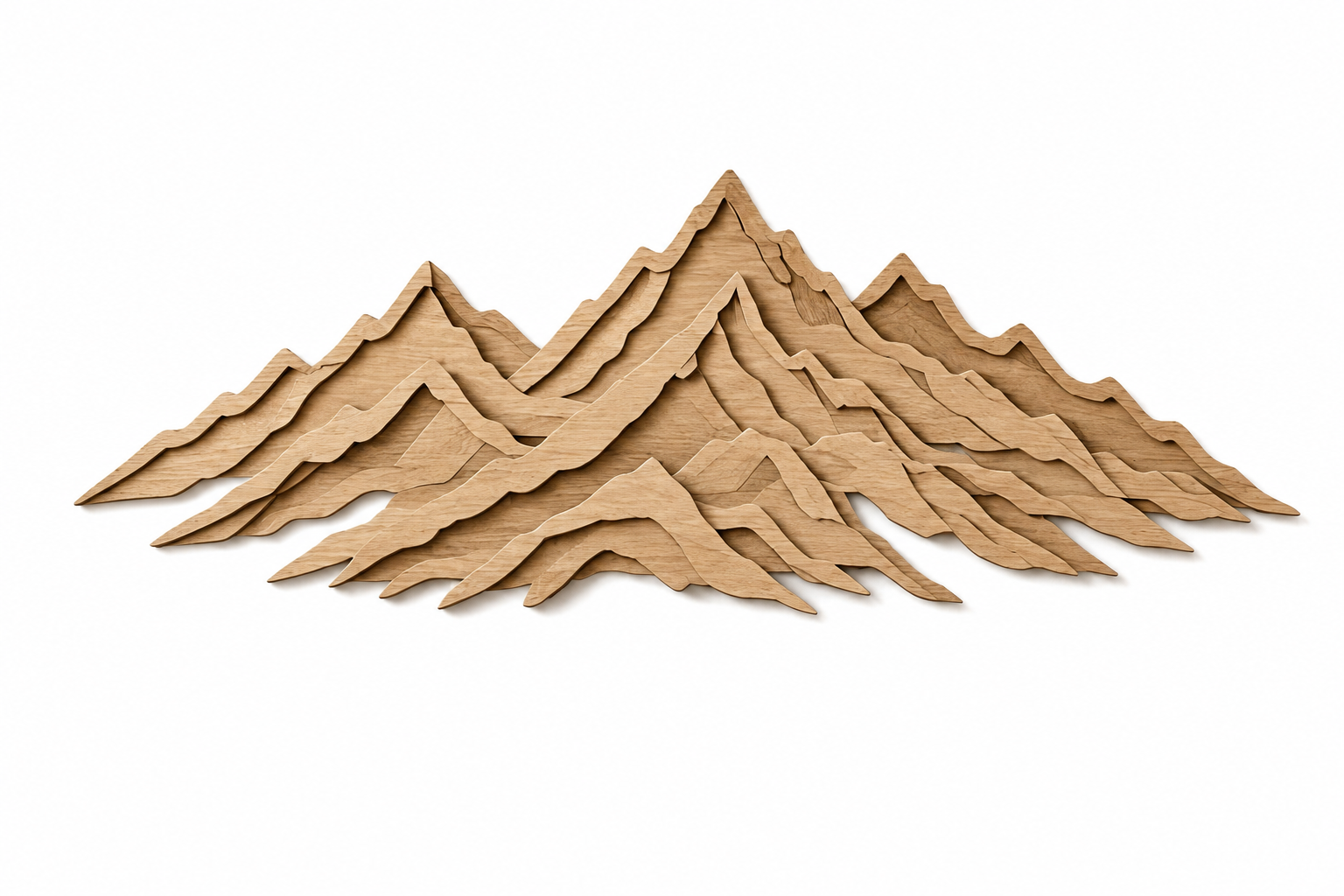 Modern Wooden Mountain Wall Art