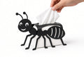 Ant-Shaped Tissue Box Cover, Decorative Black Metal Tissue Holder for Living Room, Bedroom, or Office