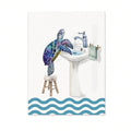 Sea Turtle Watercolor Wall Art, Bathroom Decor Print