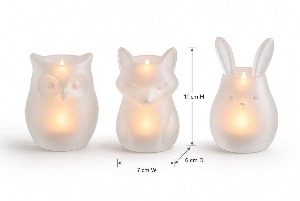 Set of 3 Animal Tealight Candle Holders