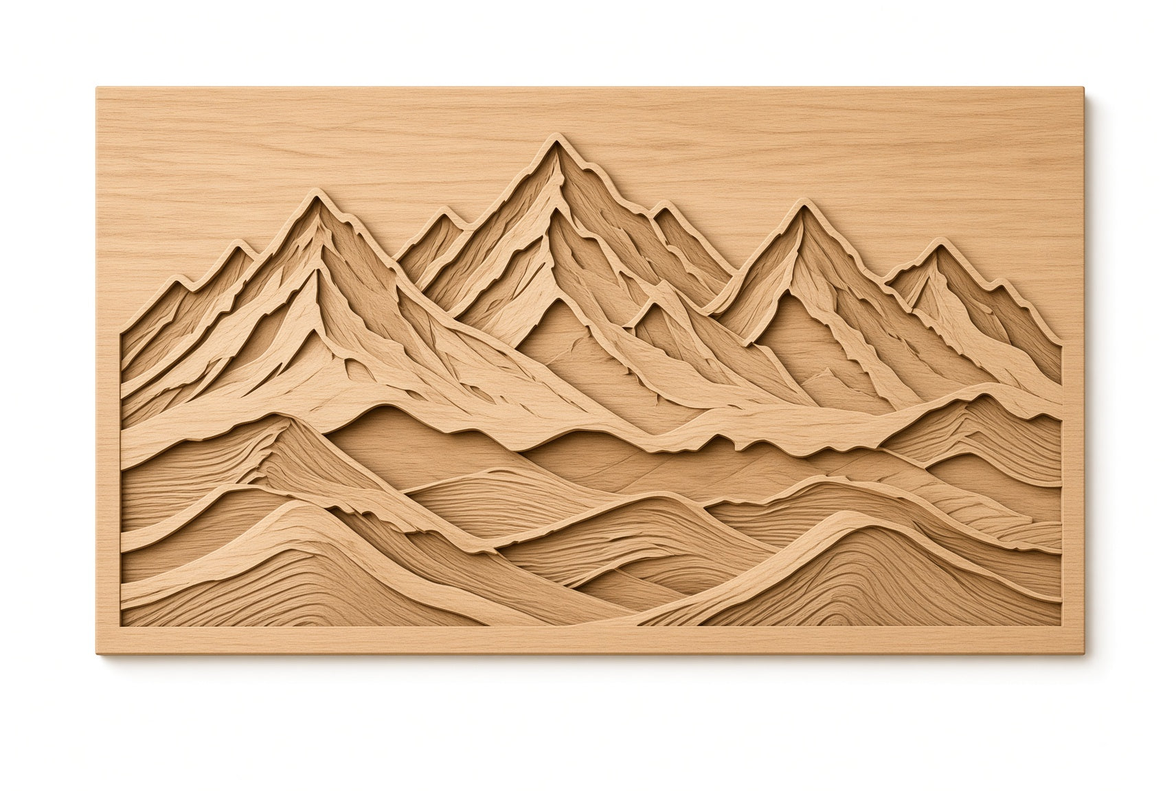 Wooden Mountain Landscape Wall Art