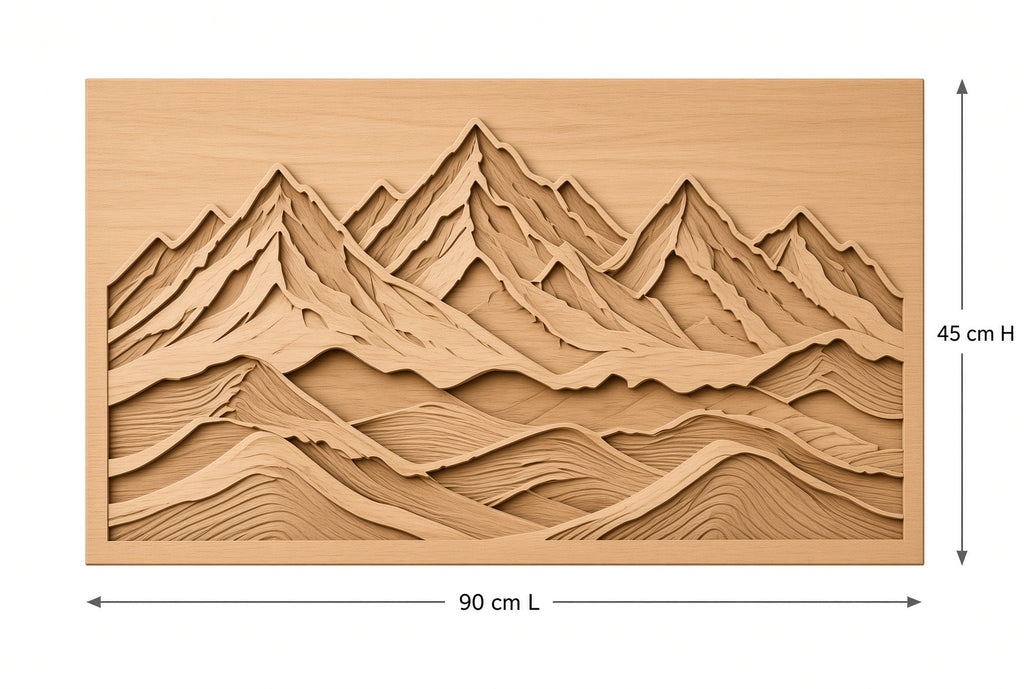 Wooden Mountain Landscape Wall Art