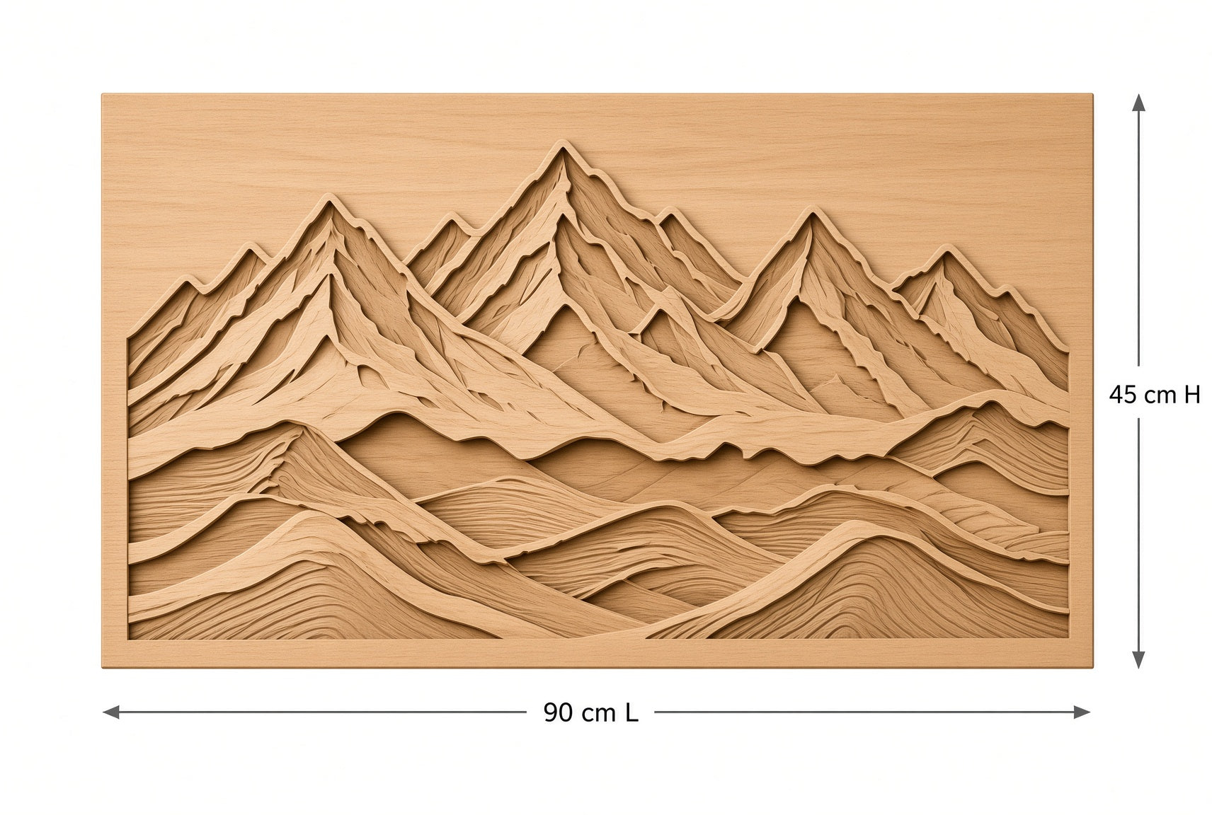 Wooden Mountain Landscape Wall Art